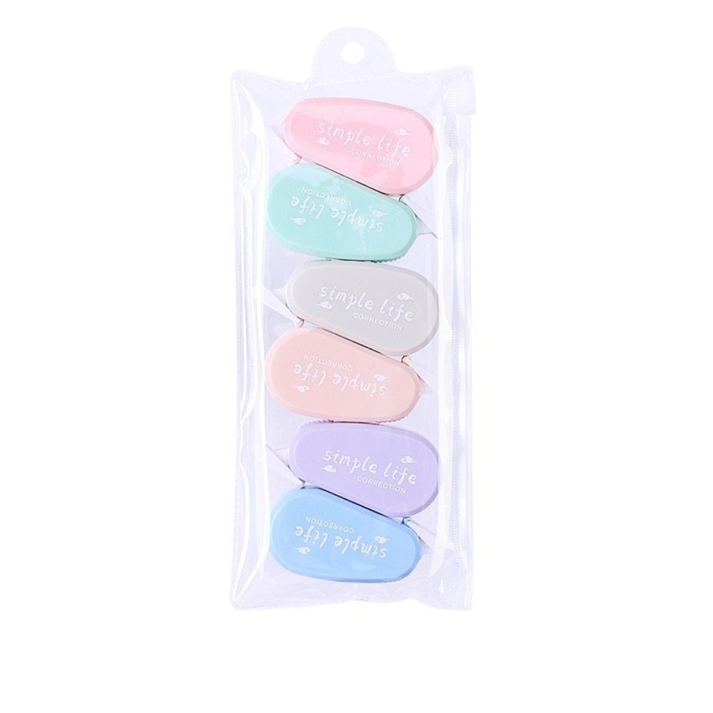 Correction Tape Roller - 6PCS/Set Pita Koreksi Senyap Warna Morandi