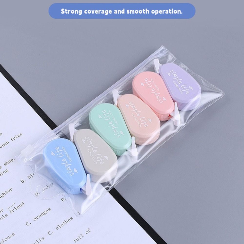6PCS/Set Pita Koreksi Senyap W - Correction Tape Roller ulasan dan harga